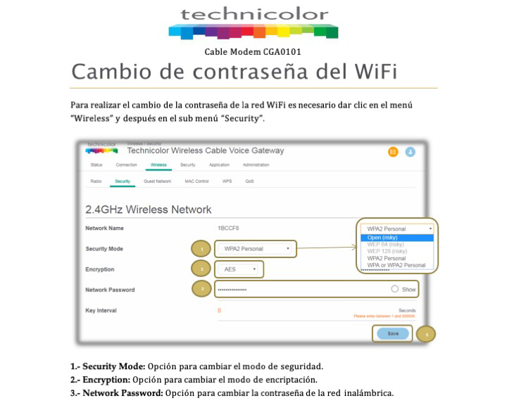 Technicolor CGA0101 Soporte tecnico Megacable Television Telefonia e Internet